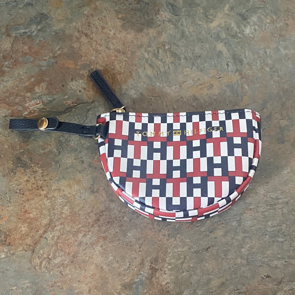 Tommy Hilfiger Red and Blue Women's Small Zip Pouch NWOT